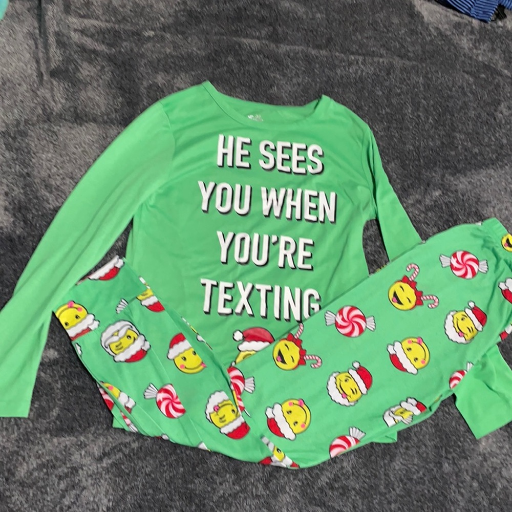 Justice emoji Christmas PJs